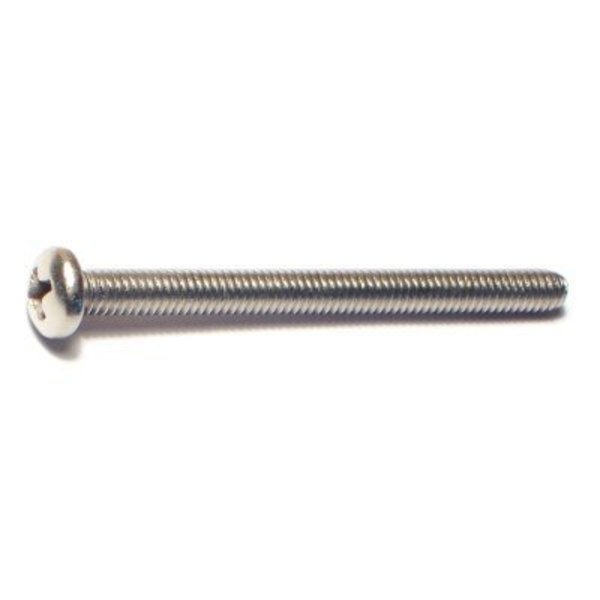 Midwest Fastener #8-32 x 2 in Phillips Pan Machine Screw, Plain Stainless Steel, 12 PK 63737